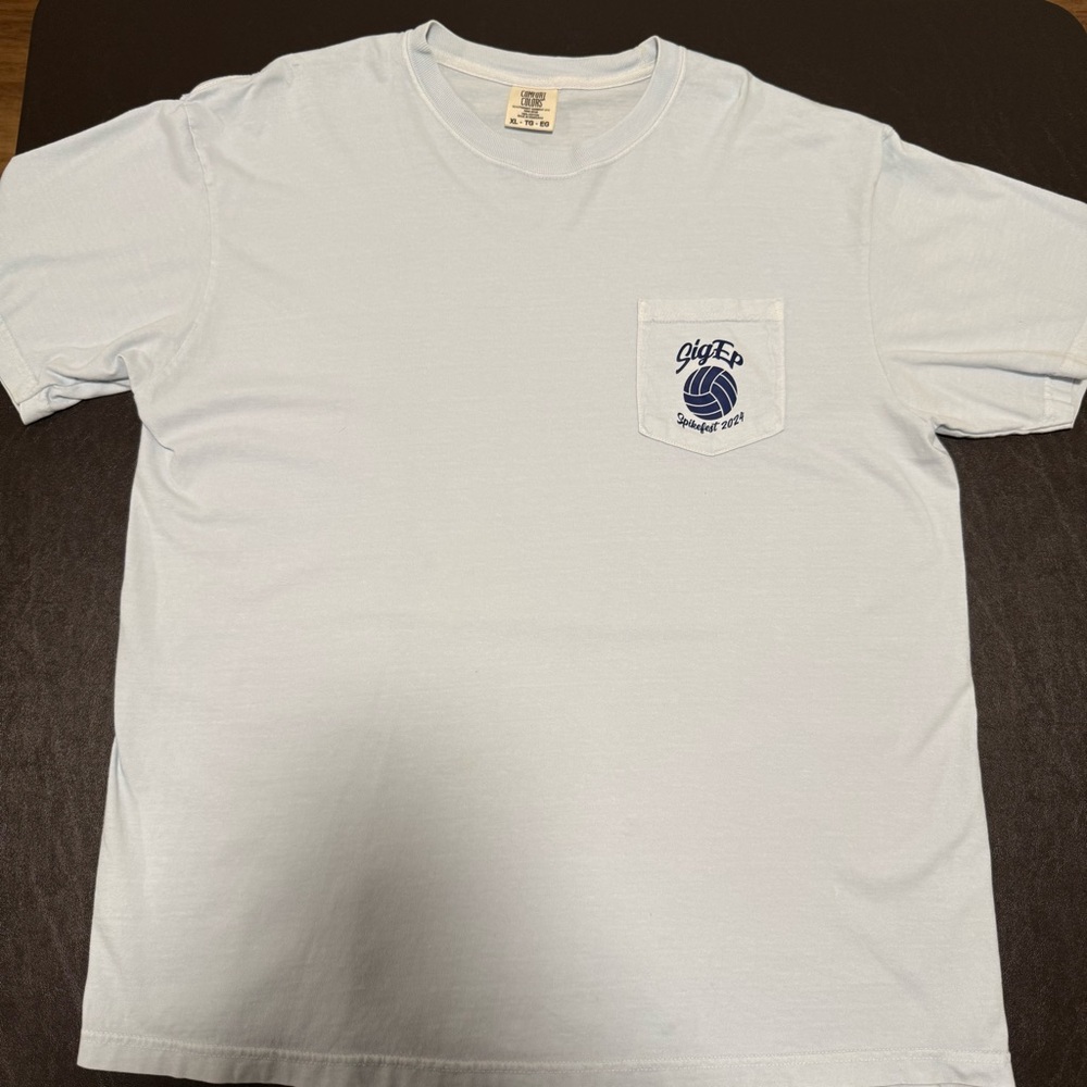 Comfort Colors Sky Blue Graphic Pocket Tee